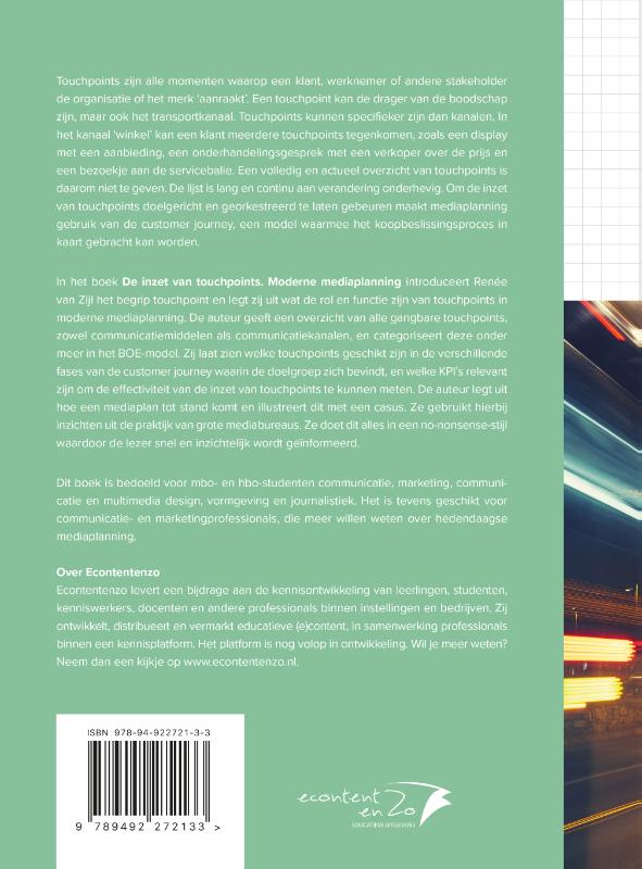Achterkant van De inzet van touchpoints