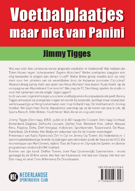 Achterkant van Voetbalplaatjes maar niet van Panini