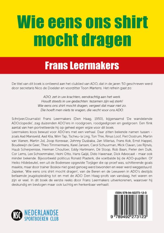 Achterkant van Wie eens ons shirt mocht dragen