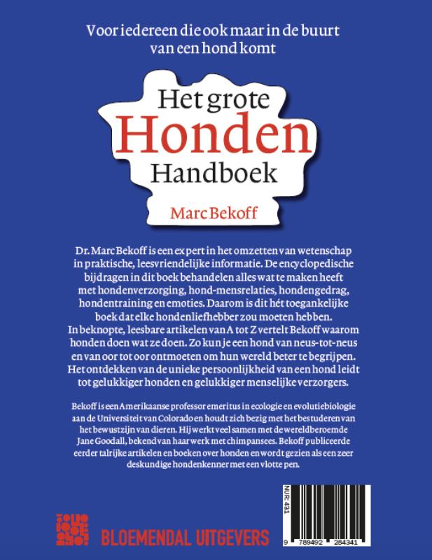 Achterkant van Het grote hondenhandboek van A tot Z