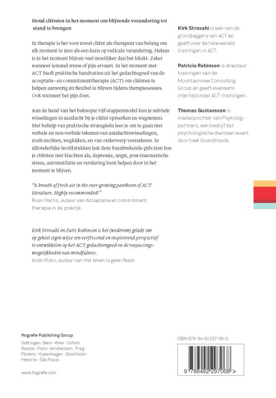 Achterkant van In het moment met ACT