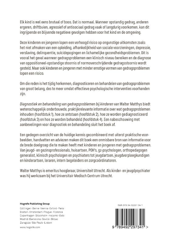 Achterkant van Diagnostiek en behandeling van gedragsproblemen bij kinderen