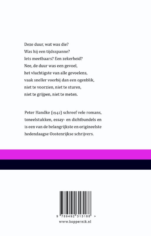 Achterkant van Gedicht aan de duur