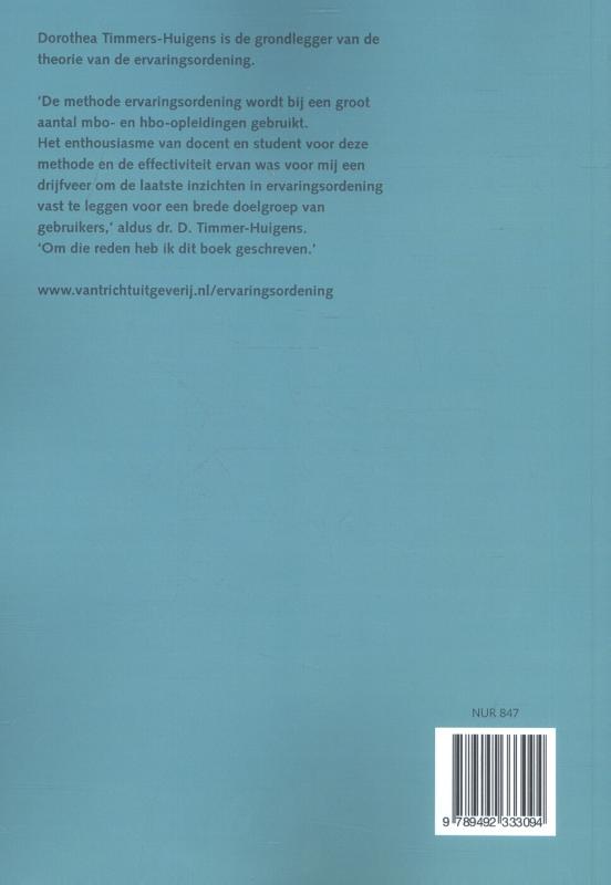 Achterkant van Ervaringsordening