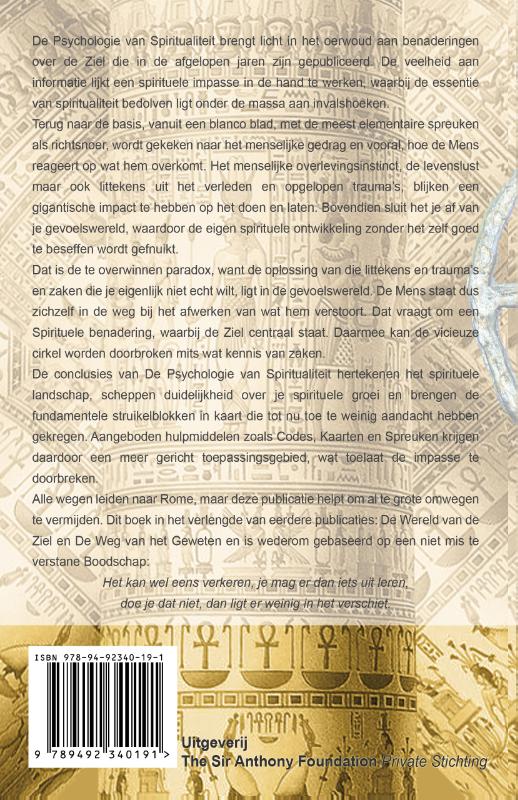 Achterkant van De psychologie van spiritualiteit