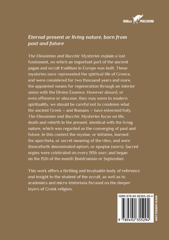 Achterkant van The Eleusinian and Bacchic Mysteries