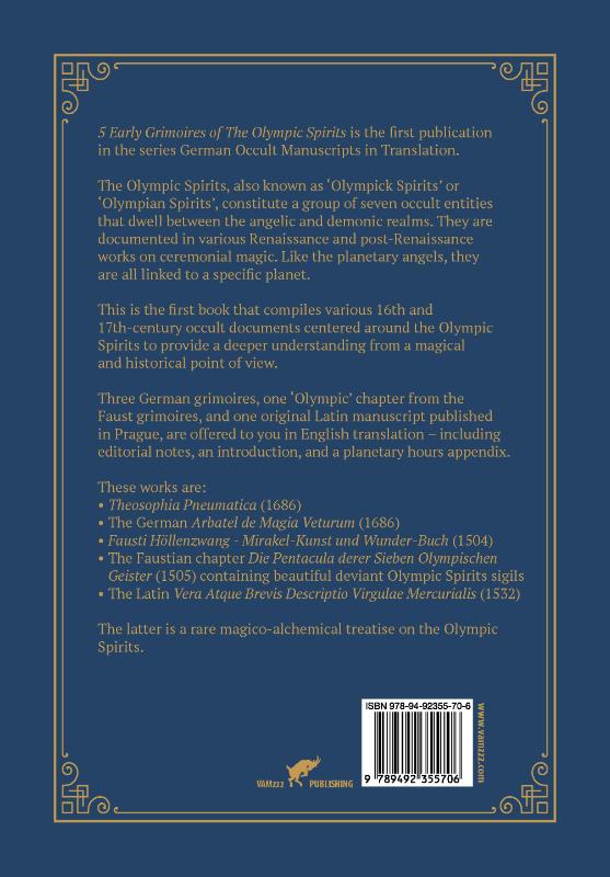 Achterkant van 5 Early Grimoires of The Olympic Spirits