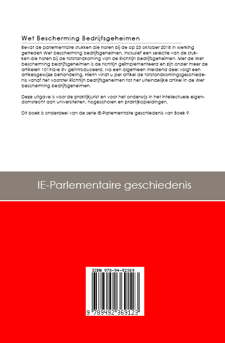 Achterkant van Wet Bescherming Bedrijfsgeheimen
