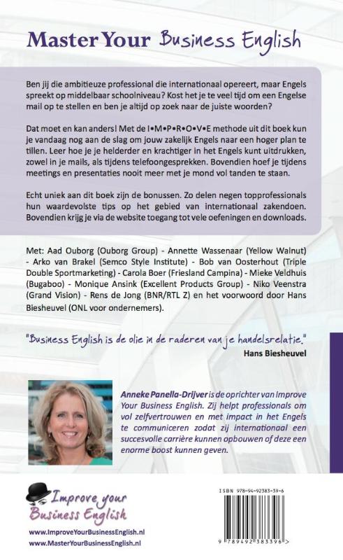 Achterkant van Master your business English