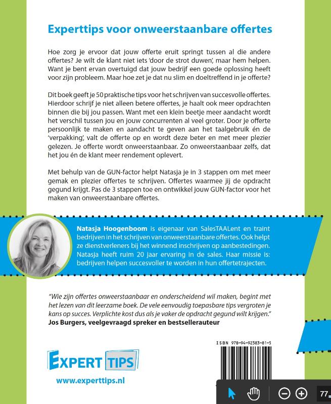 Achterkant van Experttips voor onweerstaanbare offertes