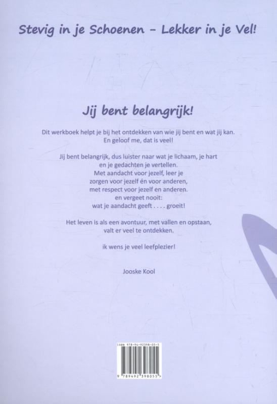 Achterkant van werkboek voor kinderen