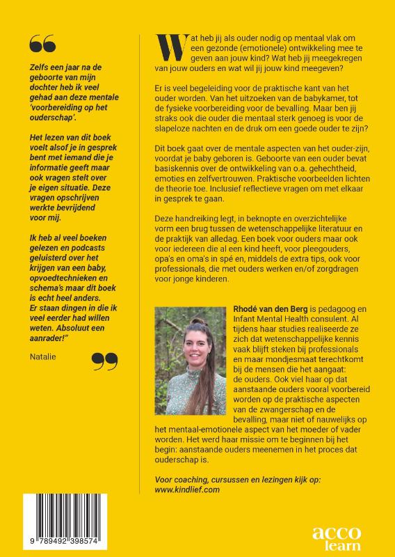 Achterkant van Geboorte van een ouder