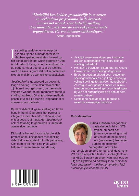 Achterkant van Spellingprof
