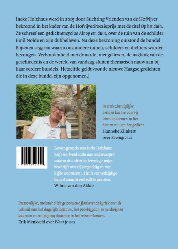 Achterkant van Blijven en weggaan