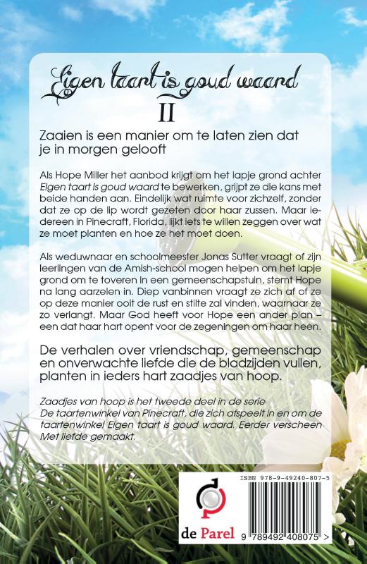 Achterkant van Zaadjes van hoop