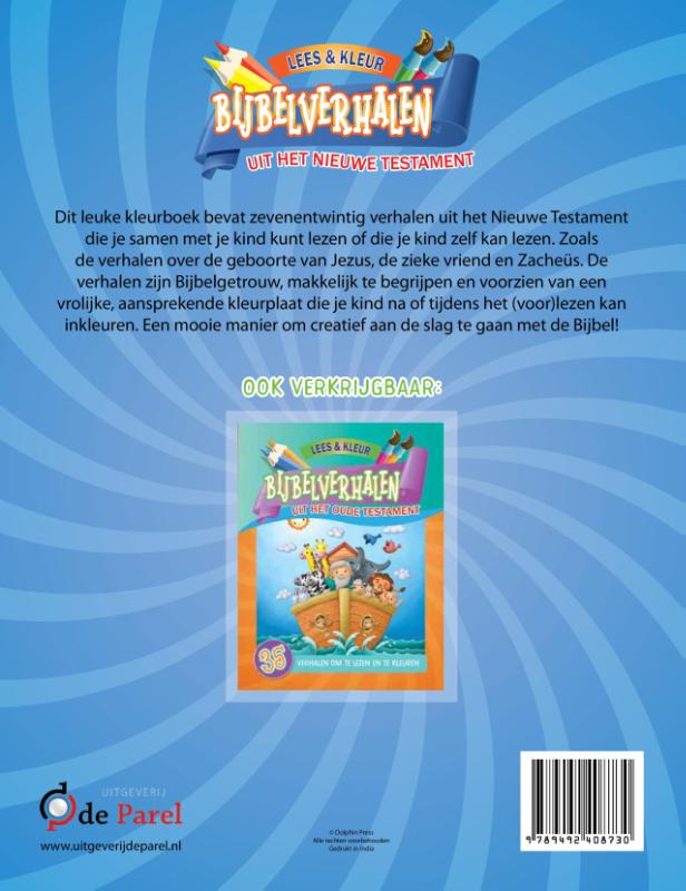 Achterkant van Lees & Kleur Bijbelverhalen uit het Nieuwe Testament