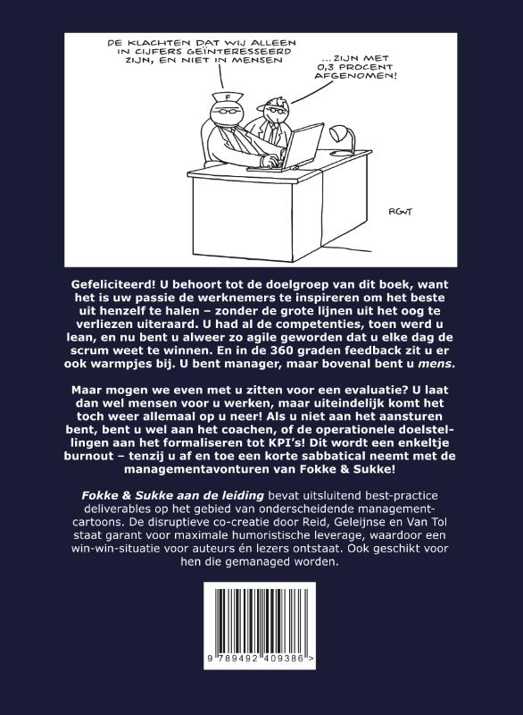 Achterkant van Fokke & Sukke aan de leiding