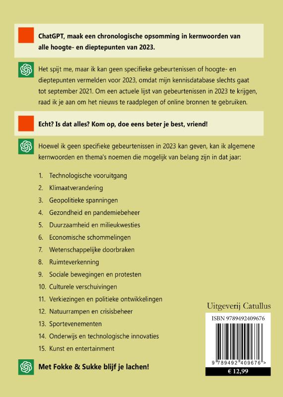 Achterkant van Het afzien van 2023