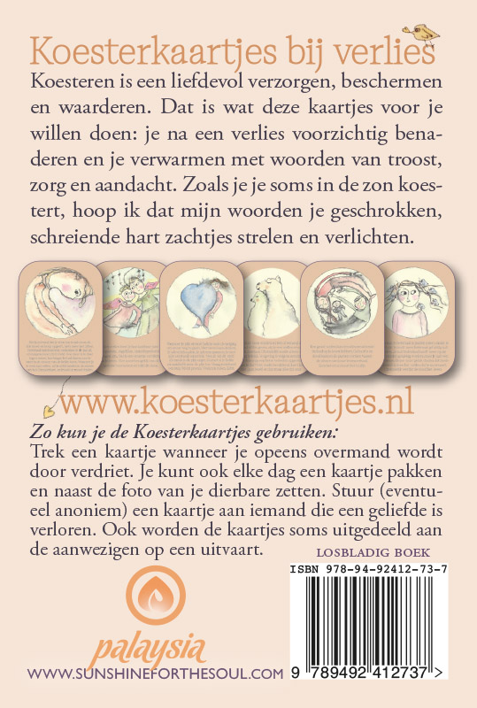 Achterkant van Koesterkaartjes bij verlies