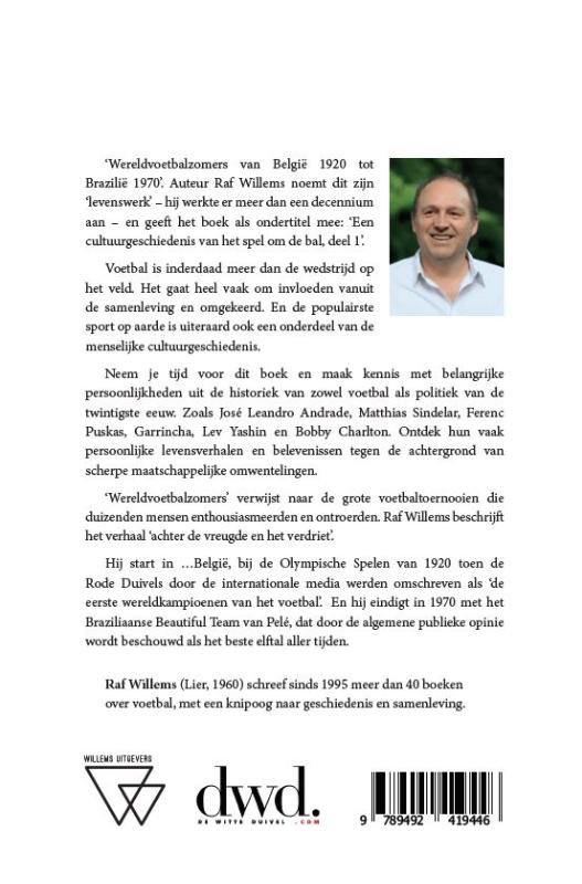 Achterkant van Wereldvoetbalzomers van België 1920 tot Brazilië 1970