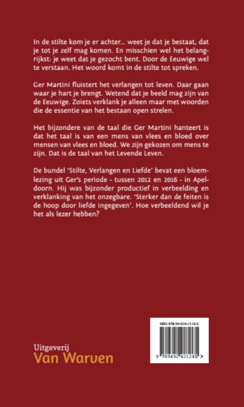 Achterkant van Stilte, verlangen en liefde
