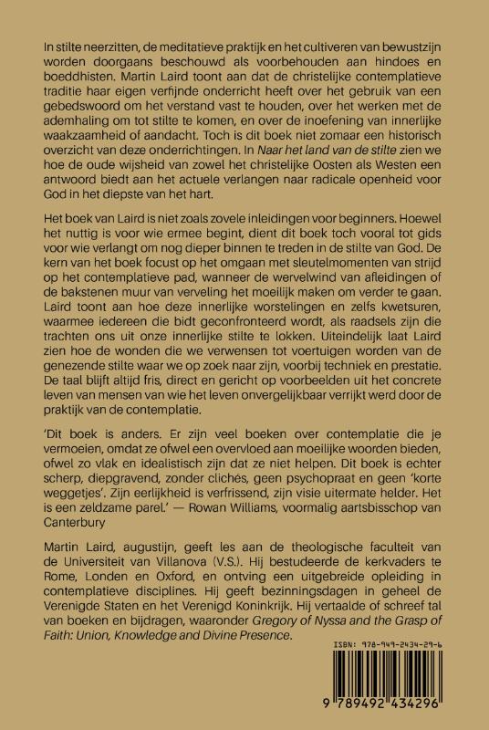 Achterkant van Naar het land van de stilte