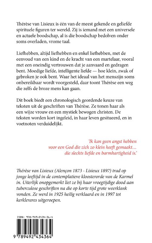 Achterkant van Alleen de liefde blijft