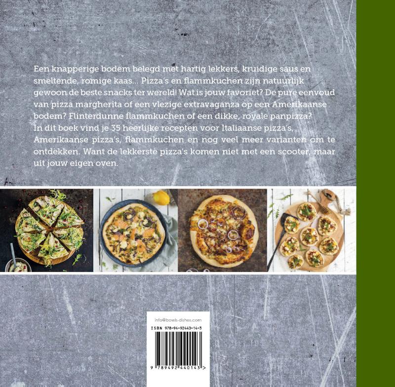Achterkant van Pizza uit eigen oven