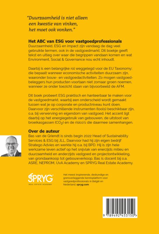 Achterkant van Het ABC van ESG voor vastgoedprofessionals
