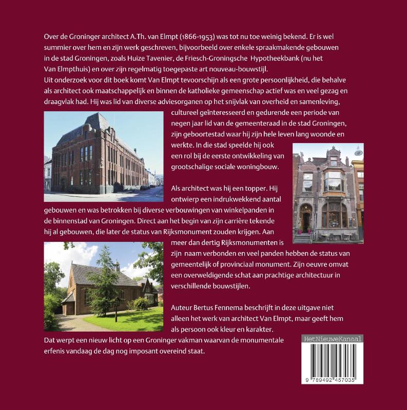 Achterkant van Groninger toparchitect A.Th. van Elmpt