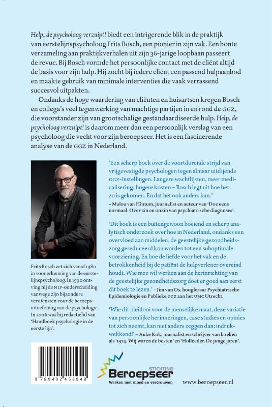 Achterkant van Help, de psycholoog verzuipt!