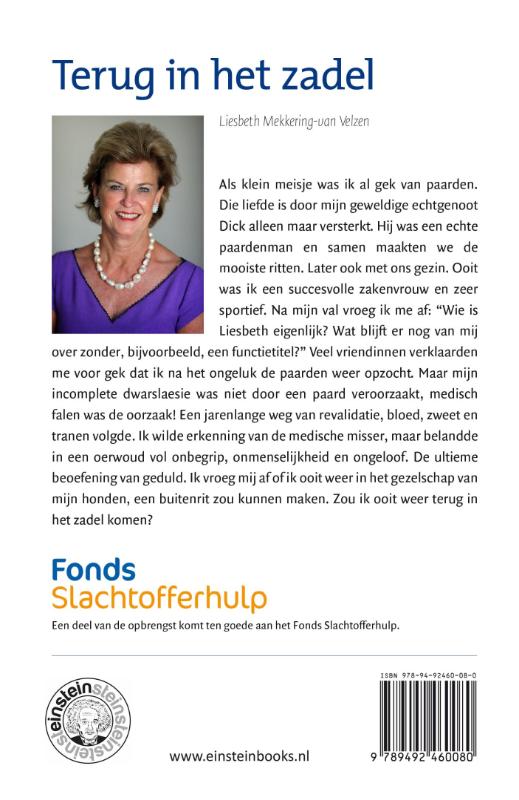 Achterkant van Terug in het zadel
