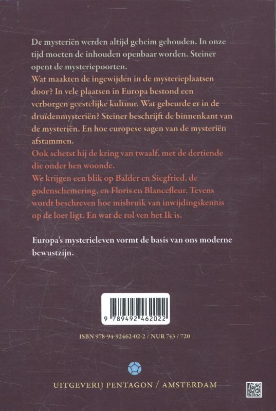Achterkant van Europese mysteriën en ingewijden