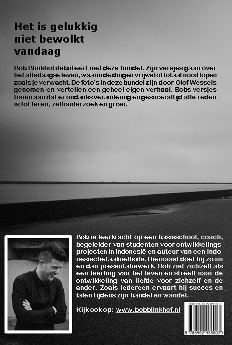 Achterkant van Het is gelukkig niet bewolkt vandaag