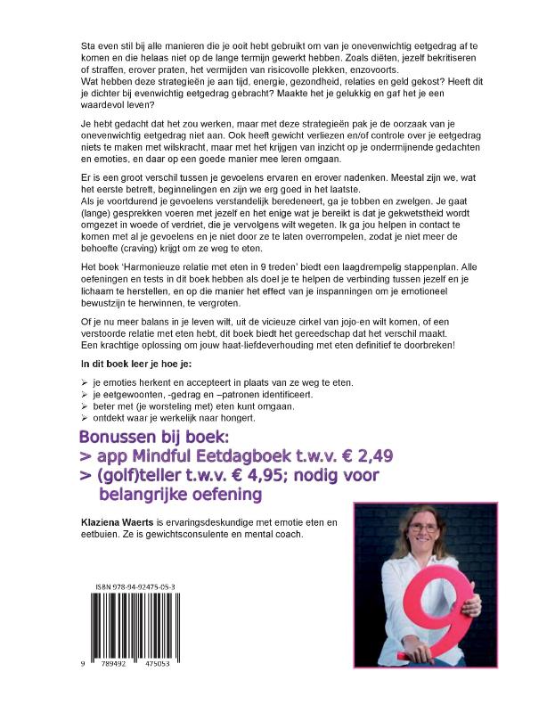 Achterkant van Harmonieuze relatie met eten in 9 treden
