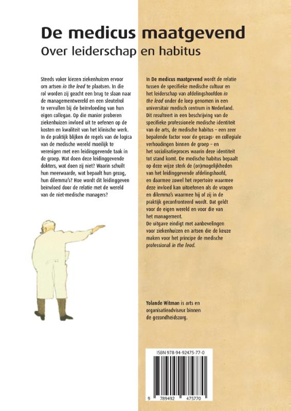 Achterkant van De medicus maatgevend