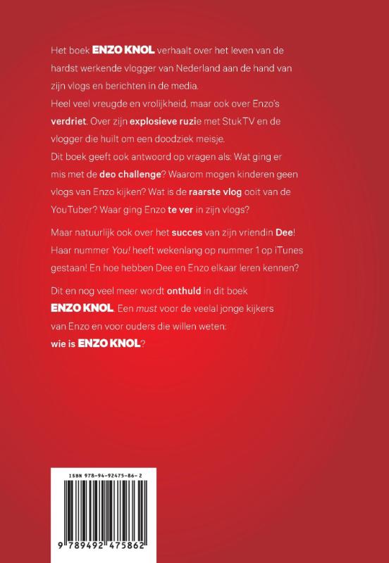 Achterkant van Enzo Knol
