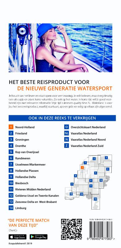 Achterkant van Vaarkaart Noord-Holland 2019