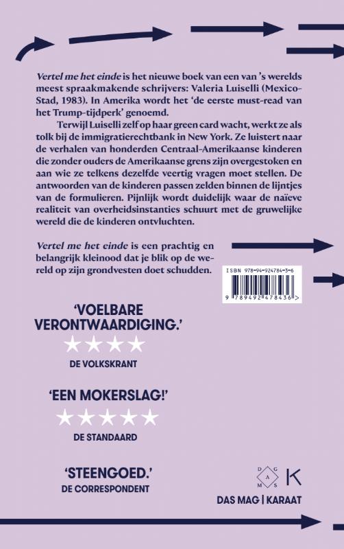 Achterkant van Vertel me het einde