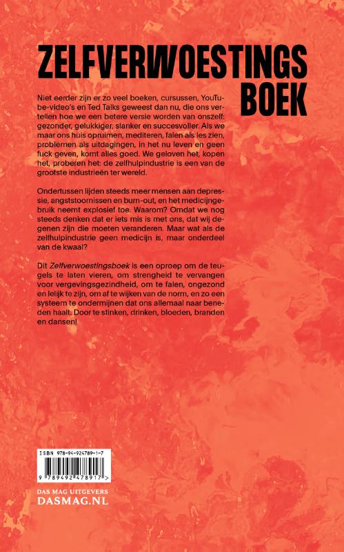 Achterkant van Zelfverwoestingsboek