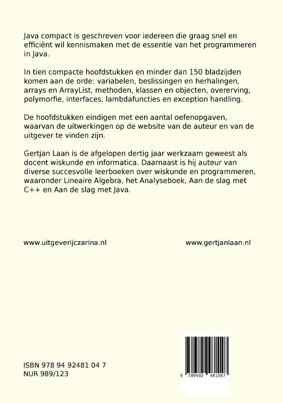 Achterkant van Java Compact