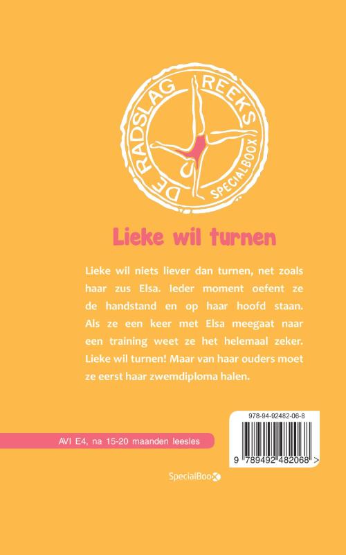 Achterkant van Lieke wil turnen