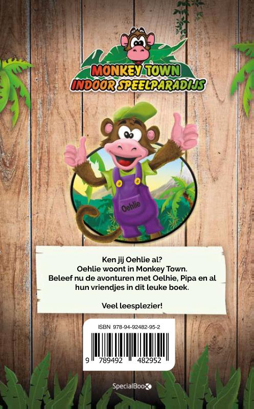 Achterkant van De avonturen van Oehlie in Monkey Town