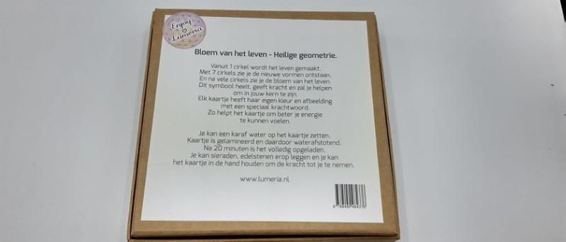 Achterkant van Bloem van het leven waterkaarten