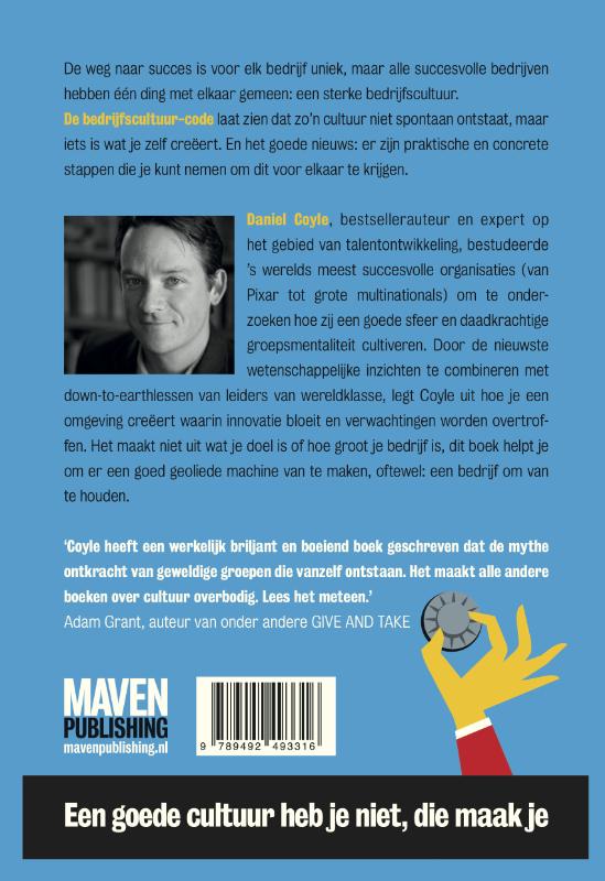 Achterkant van De bedrijfscultuur-code