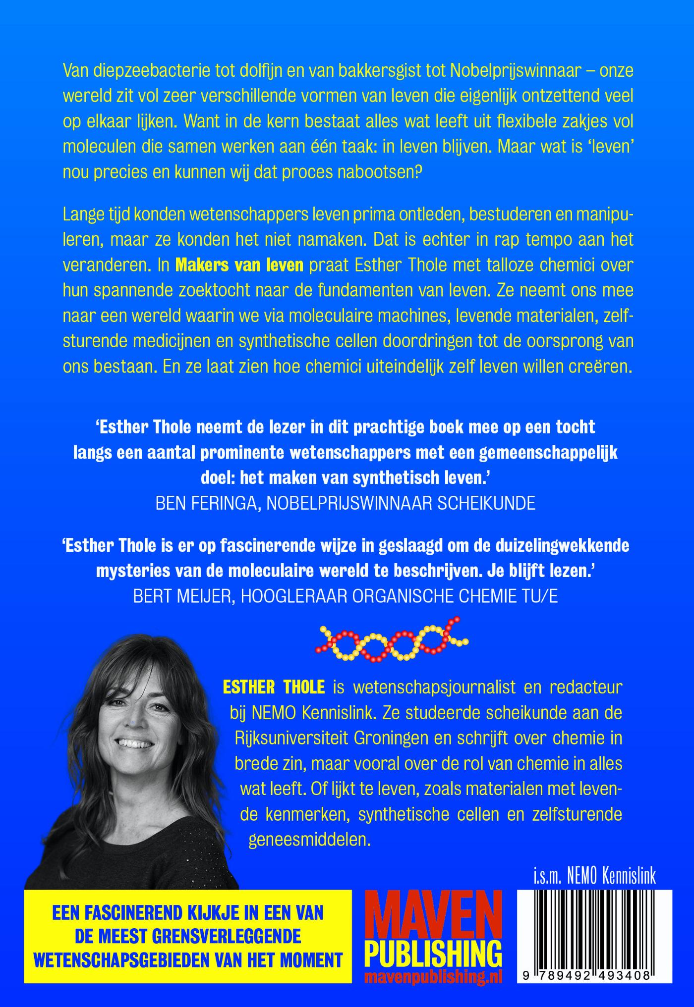 Achterkant van Makers van leven