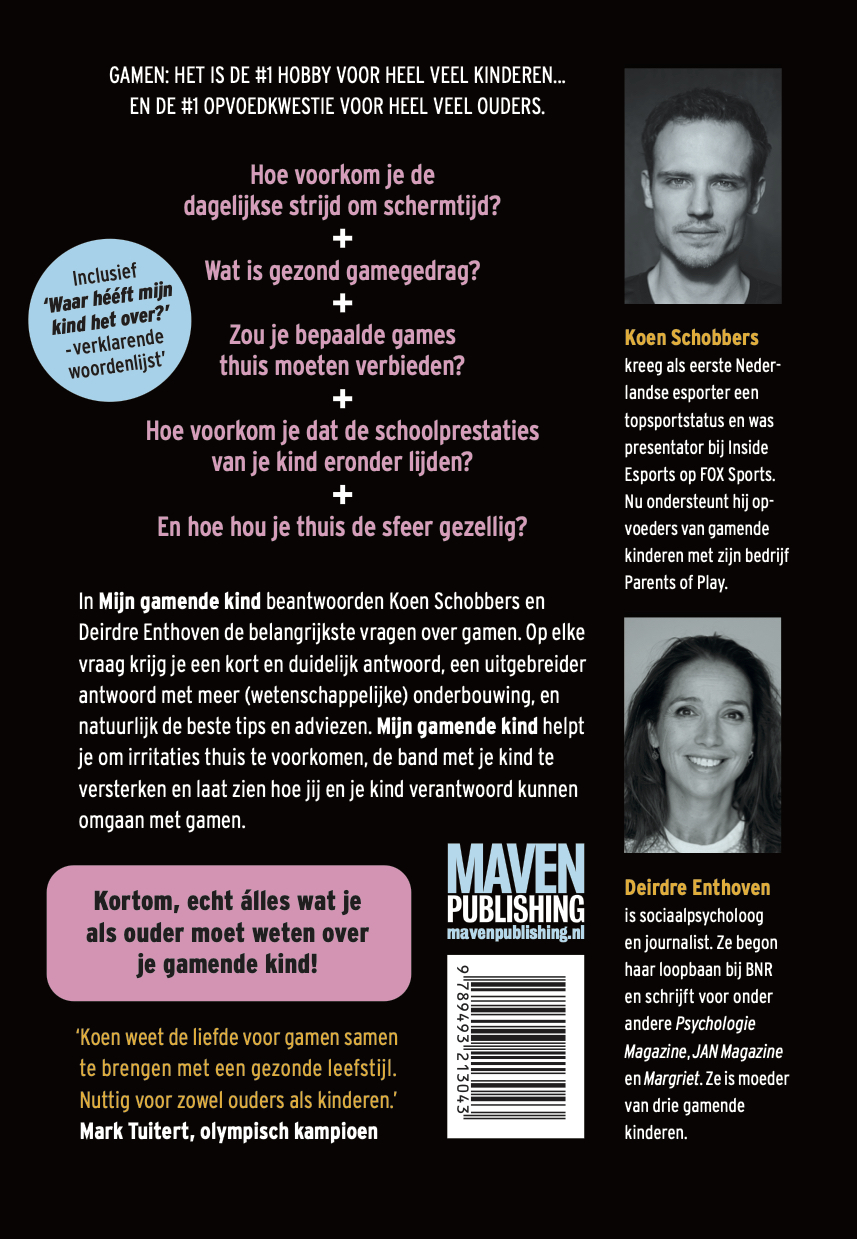 Achterkant van Mijn gamende kind