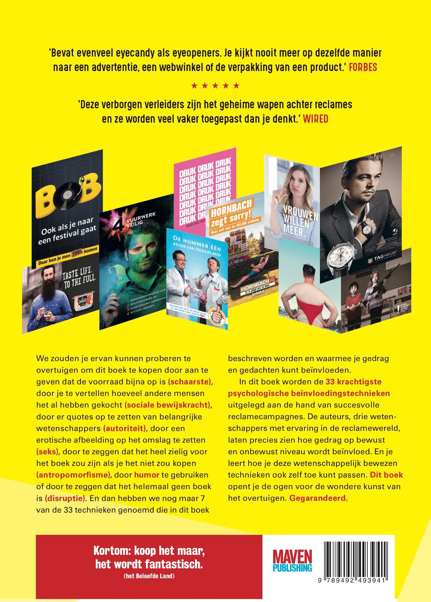 Achterkant van De 33 beste psychologische beïnvloedingstechnieken uit de reclame