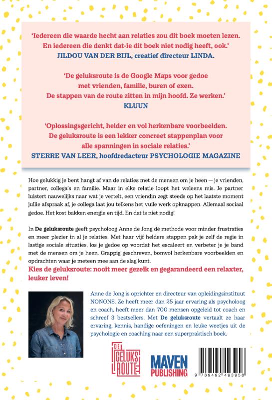 Achterkant van De geluksroute