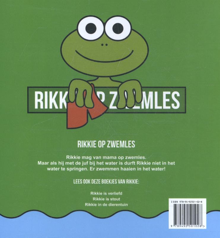 Achterkant van Rikkie op zwemles